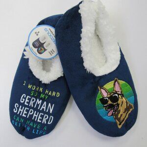 Women's Size 5/6 Small Snoozies! German Shepherd Dog Print Pairables Slippers